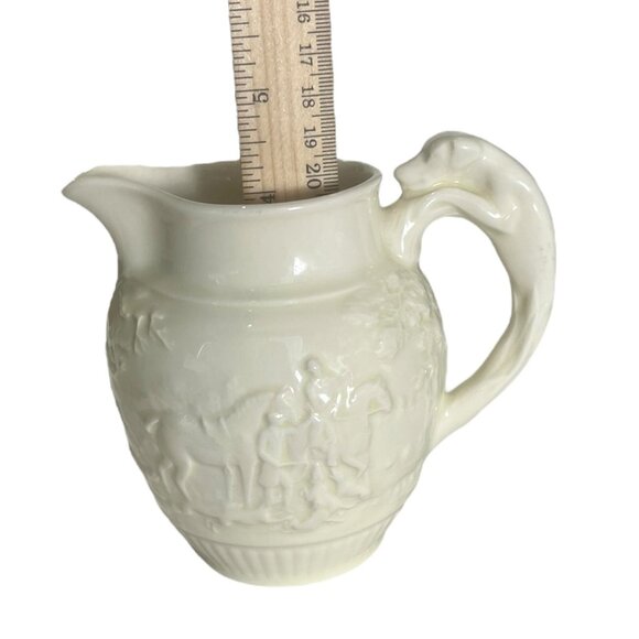 Wedgwood Etruria & Barlaston Cream White Fox Hunting Dog Handle Pitcher - Picture 10 of 10